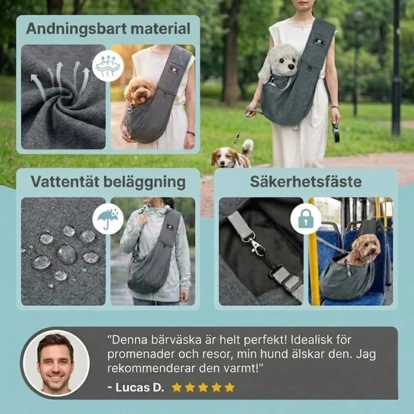 PupPack - Andningsbar hundryggsäck för hunden på språng