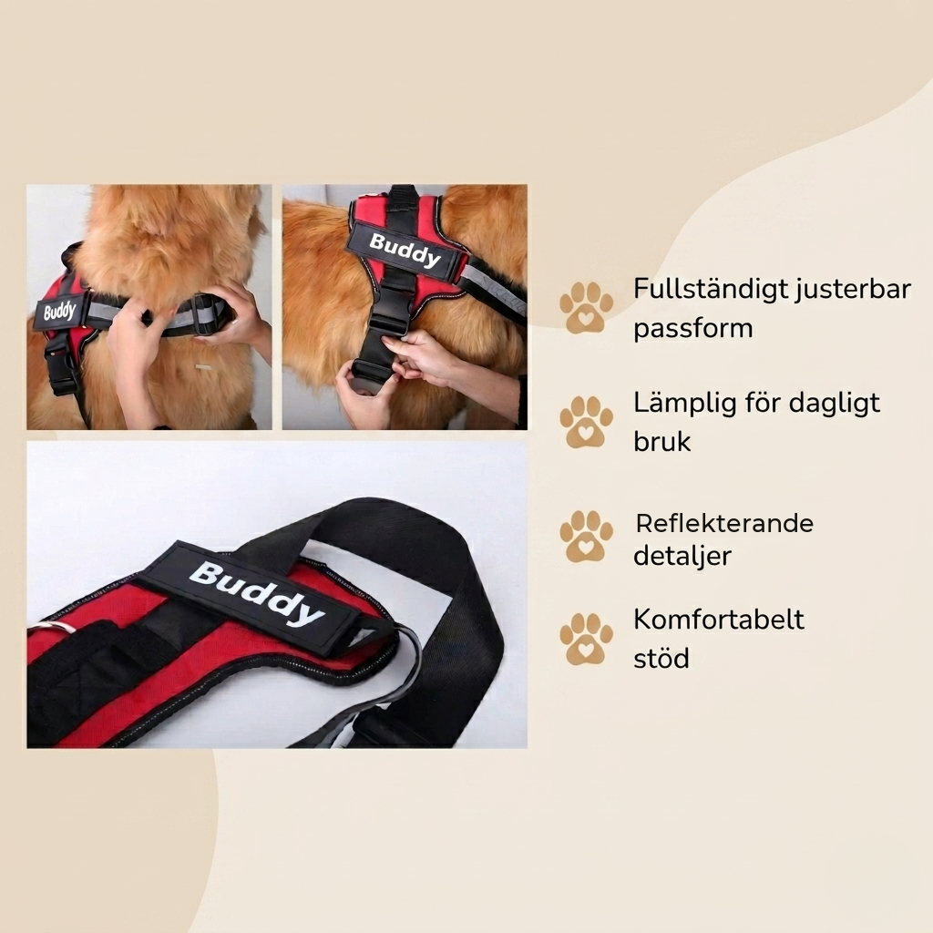 SafeTag hundsele – justerbar passform och reflekterande detaljer