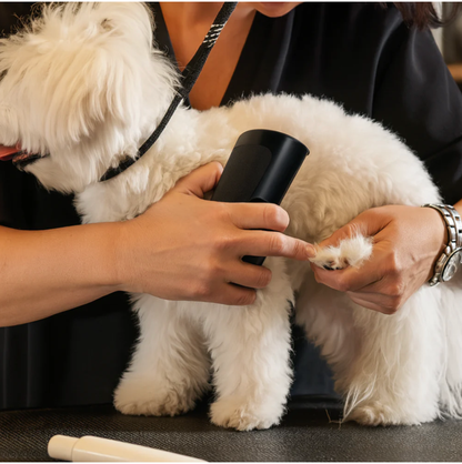 FurEase borste i användning på hund
