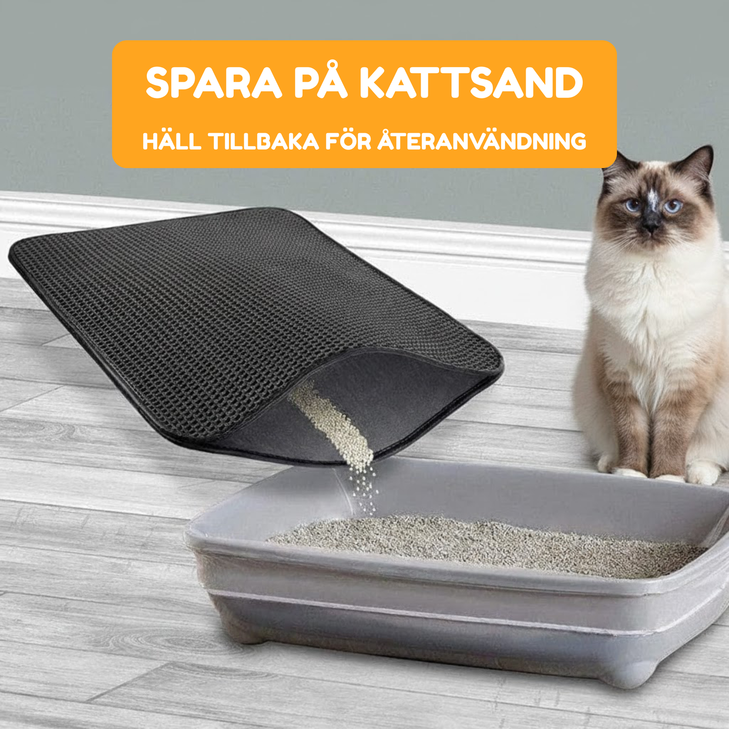 TassMatta - Kattsandsmatta som fångar sanden