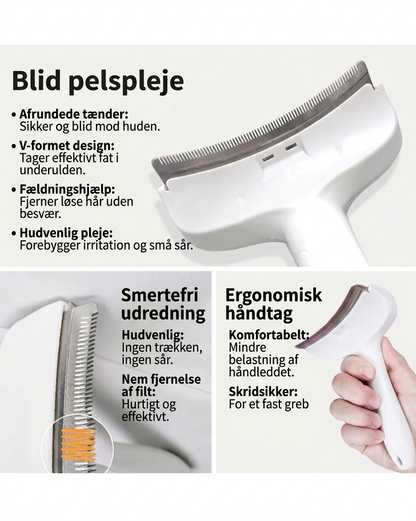 FurComb V-formad pälskam för hundar & katter, bild 2