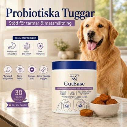 GutEase - Probiotiska tuggbitar för balans i magen och lugn i huden