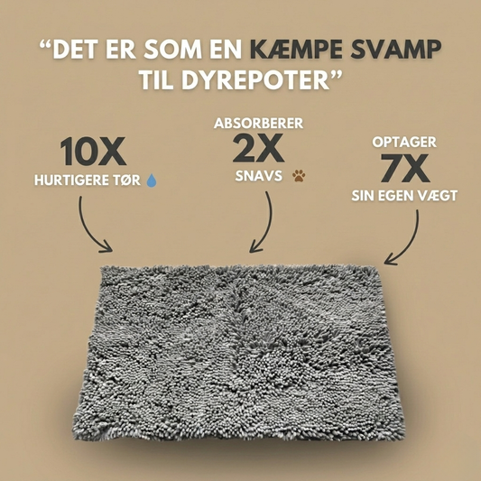 PawDry – Ultra Absorberende Dørmåtte til Våde Hundepote