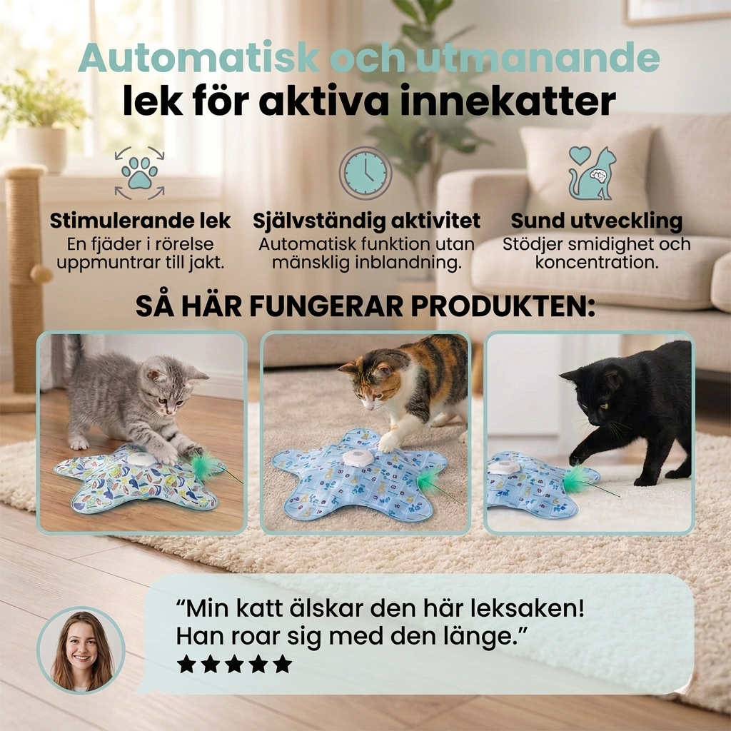 HuntMotion i användning — engagerad katt under leken