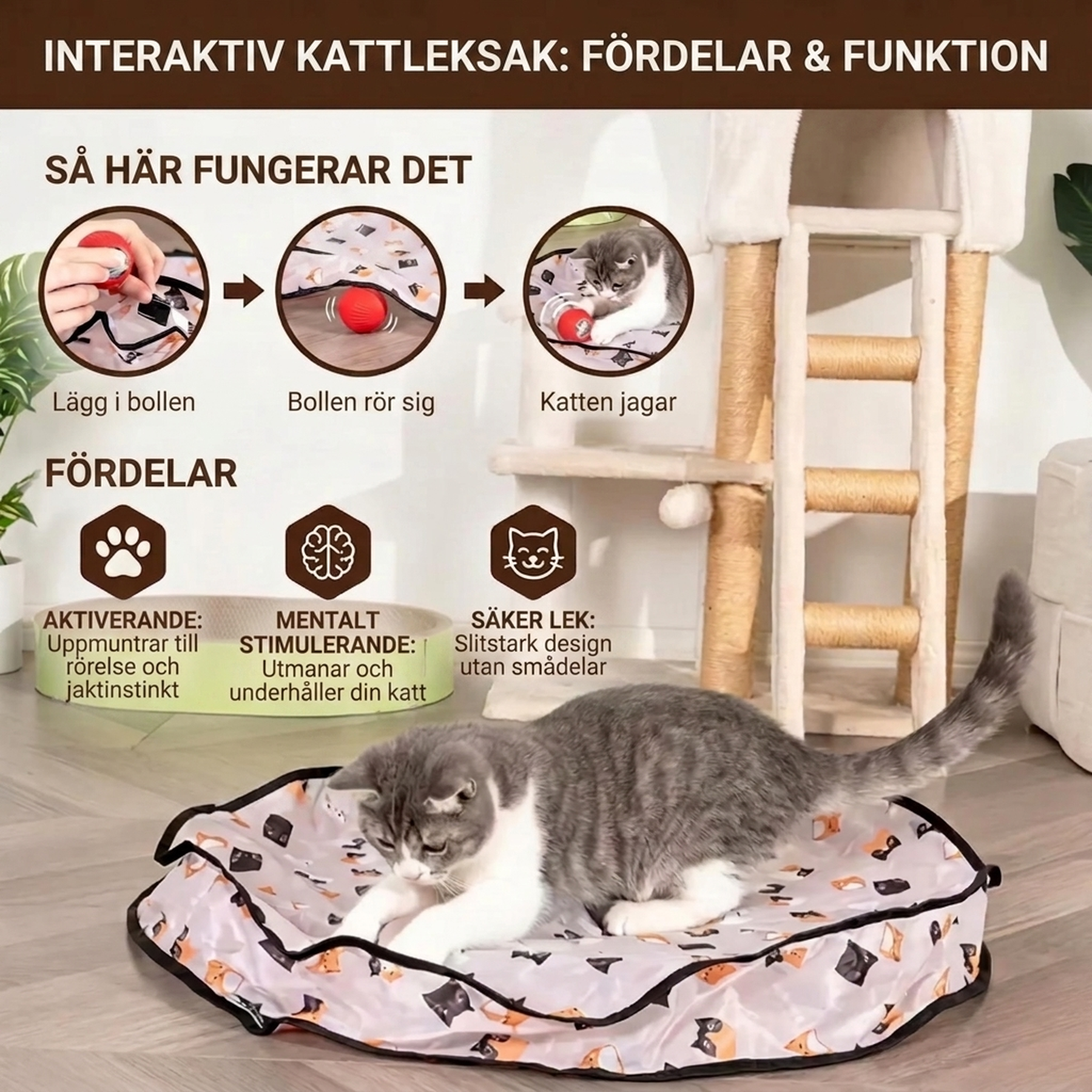 PeekBall interaktiv kattleksak - fördelar och funktion
