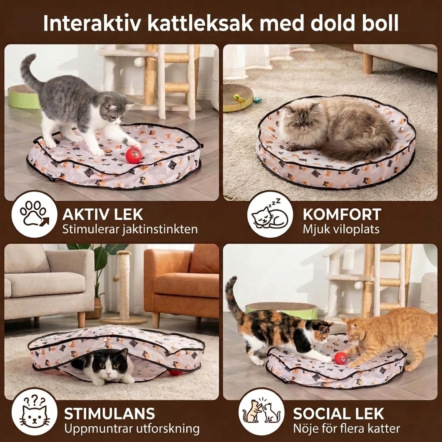 PeekBall aktiv lek, komfort, stimulans och social lek