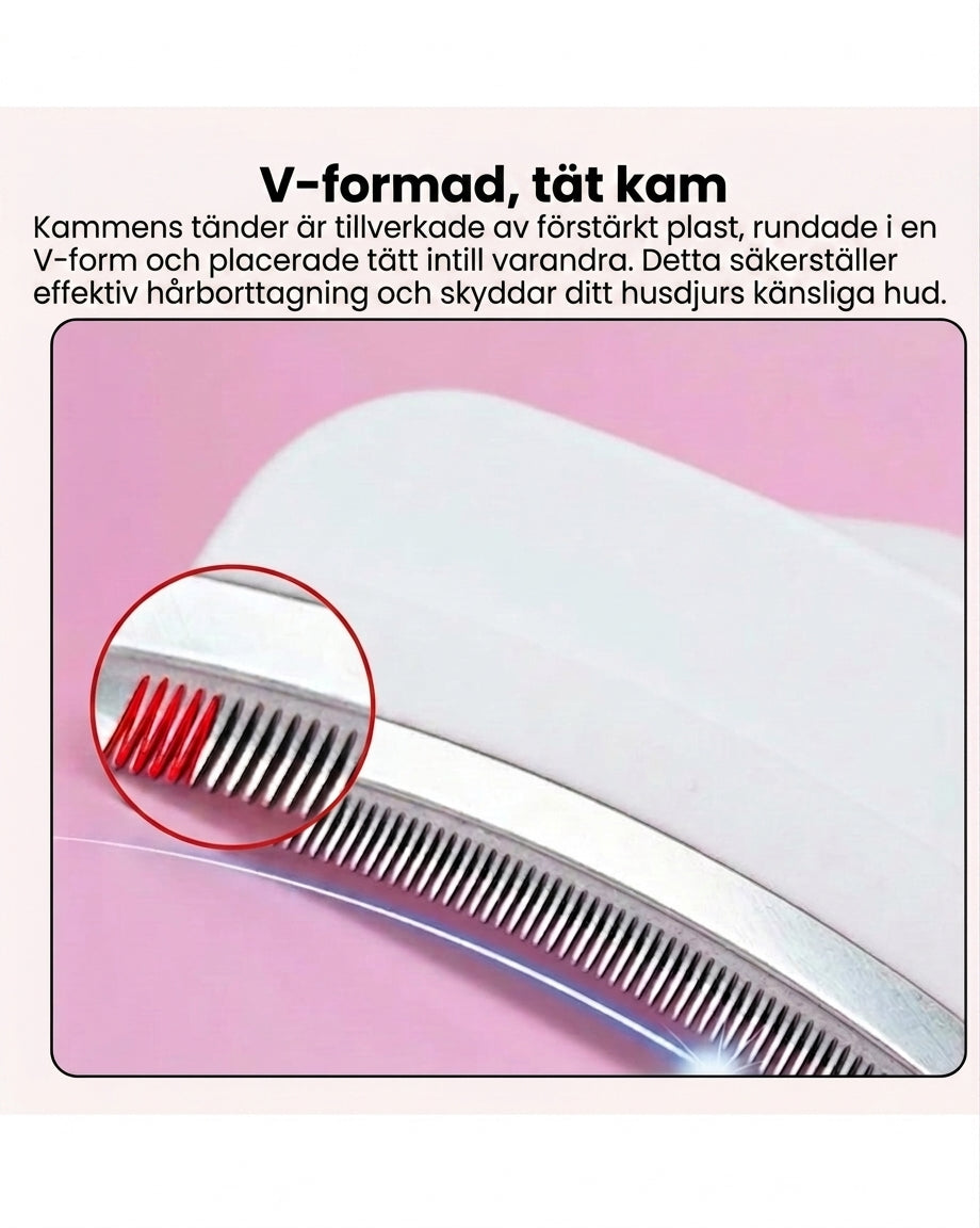 FurComb V-formad pälskam för hundar & katter, bild 5